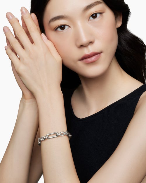 Womens Lexington Chain Bracelet in Sterling Silver, 9.8mm