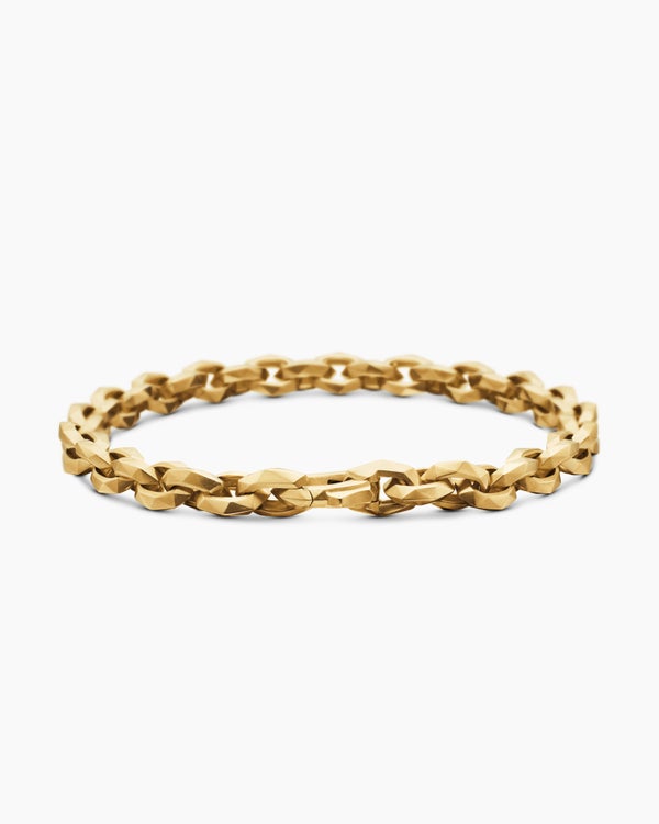 Faceted Chain Bracelet in 18K Yellow Gold, 7mm