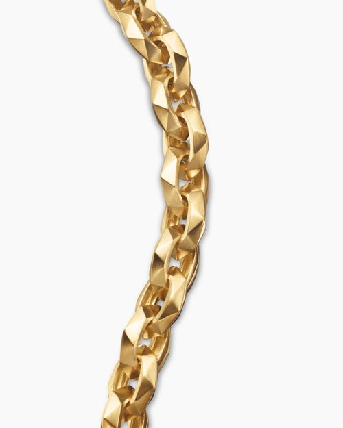 Mens Faceted Chain Bracelet in 18K Yellow Gold, 7mm