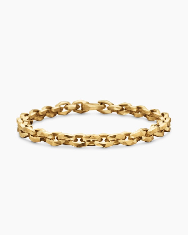 Faceted Chain Bracelet in 18K Yellow Gold, 7mm