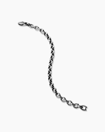 Torqued Faceted Chain Link Bracelet in Sterling Silver, 7mm