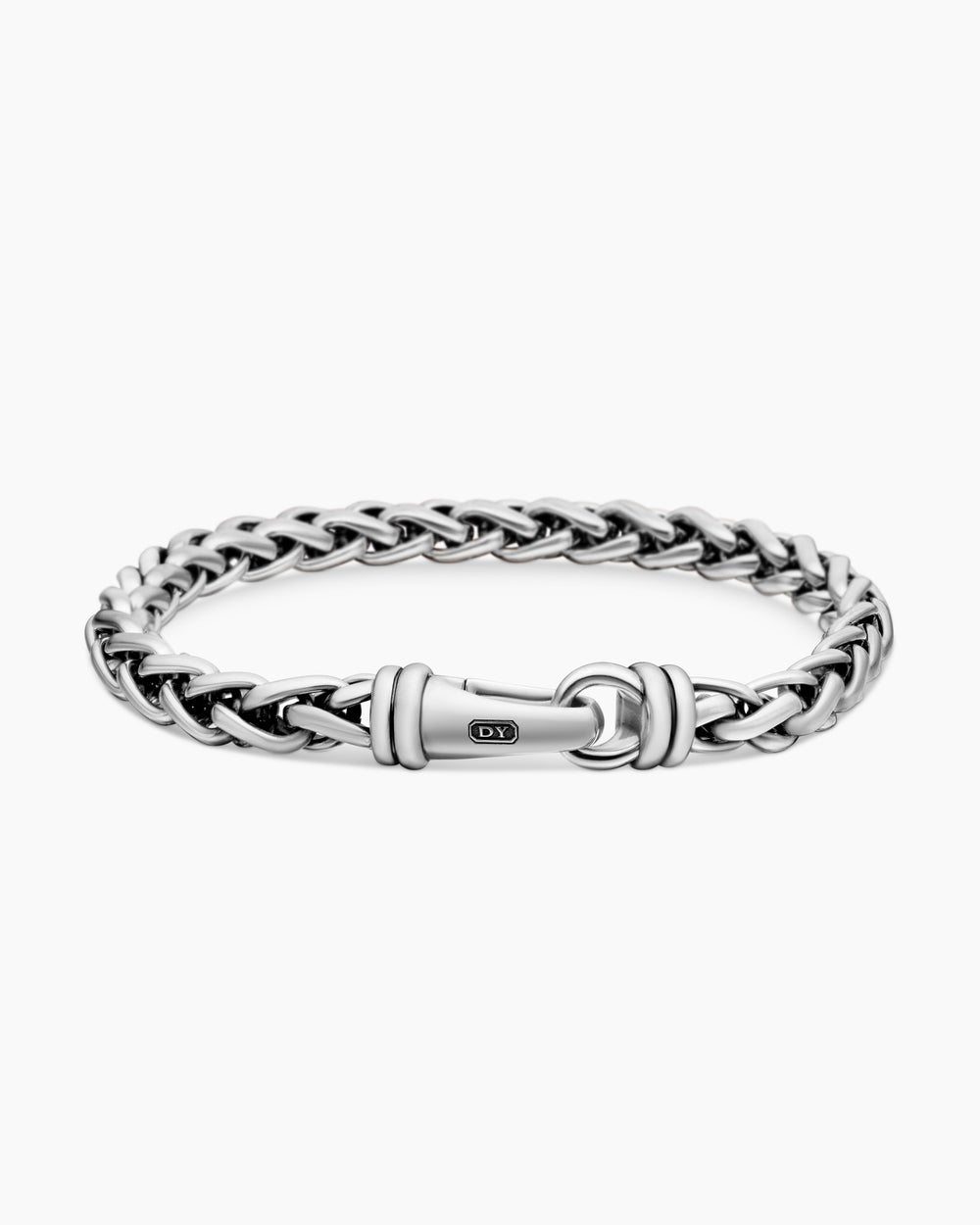 Mens Wheat Chain Bracelet in Sterling Silver, 6mm