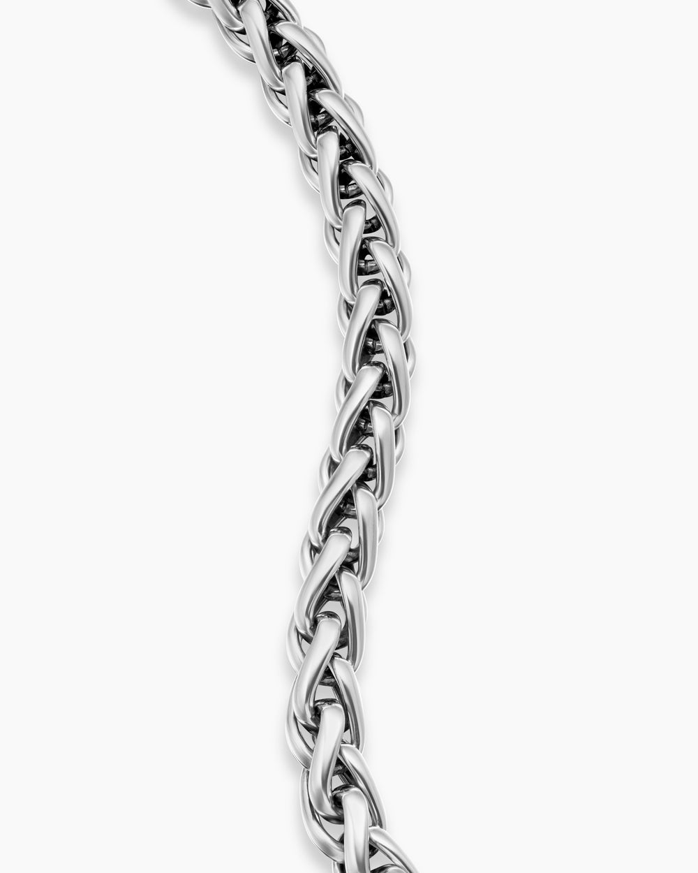 Mens Wheat Chain Bracelet in Sterling Silver, 6mm