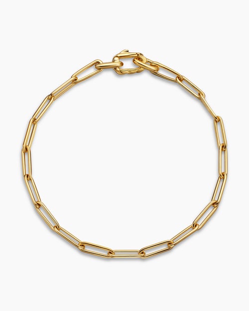 Mens DY Madison Link Bracelet in 18K Yellow Gold, 3.5mm