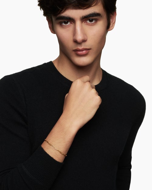 Mens DY Madison Link Bracelet in 18K Yellow Gold, 3.5mm