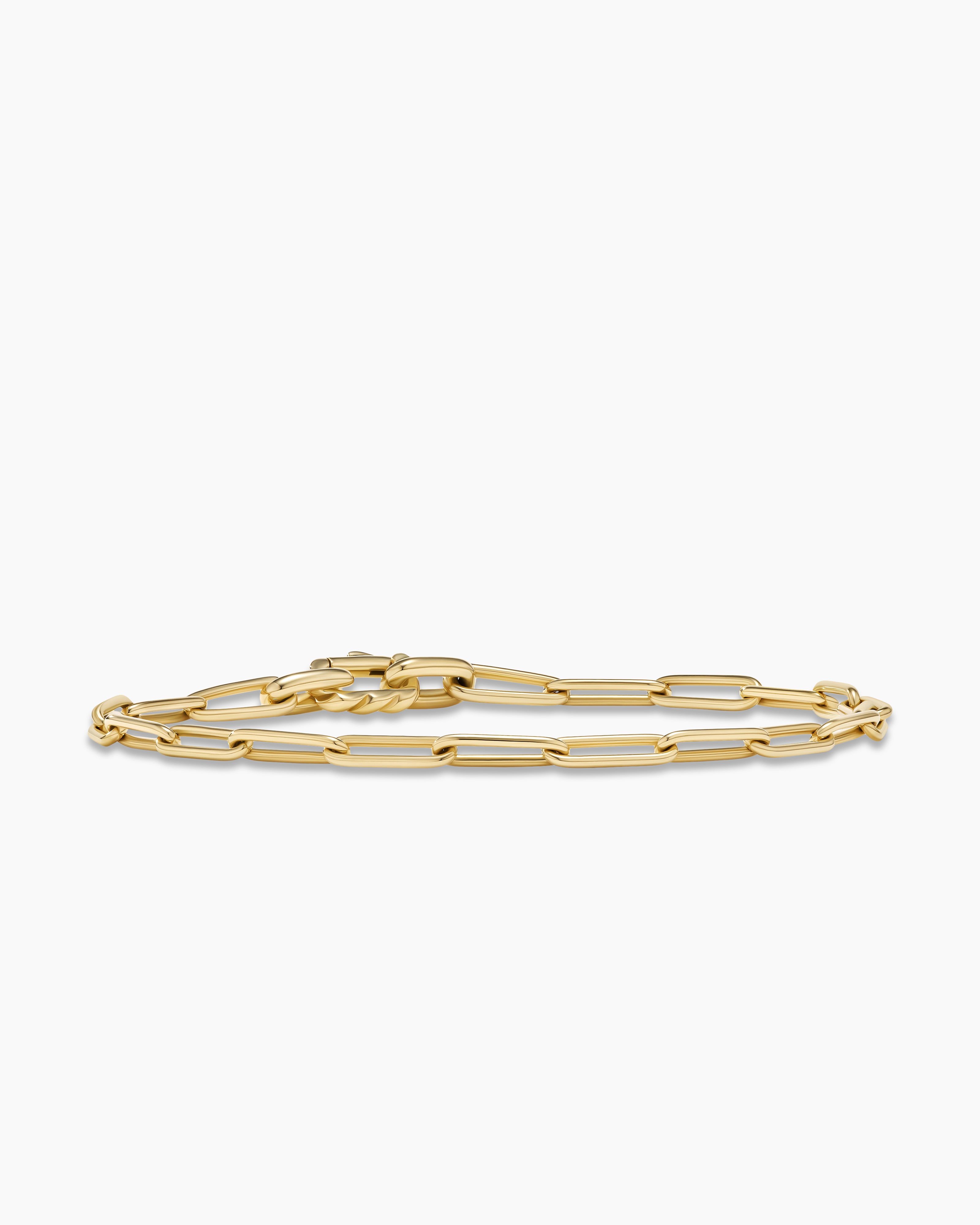 David Yurman Chain Link Bracelet in 18K Yellow Gold, 3.5mm Men's Size Large