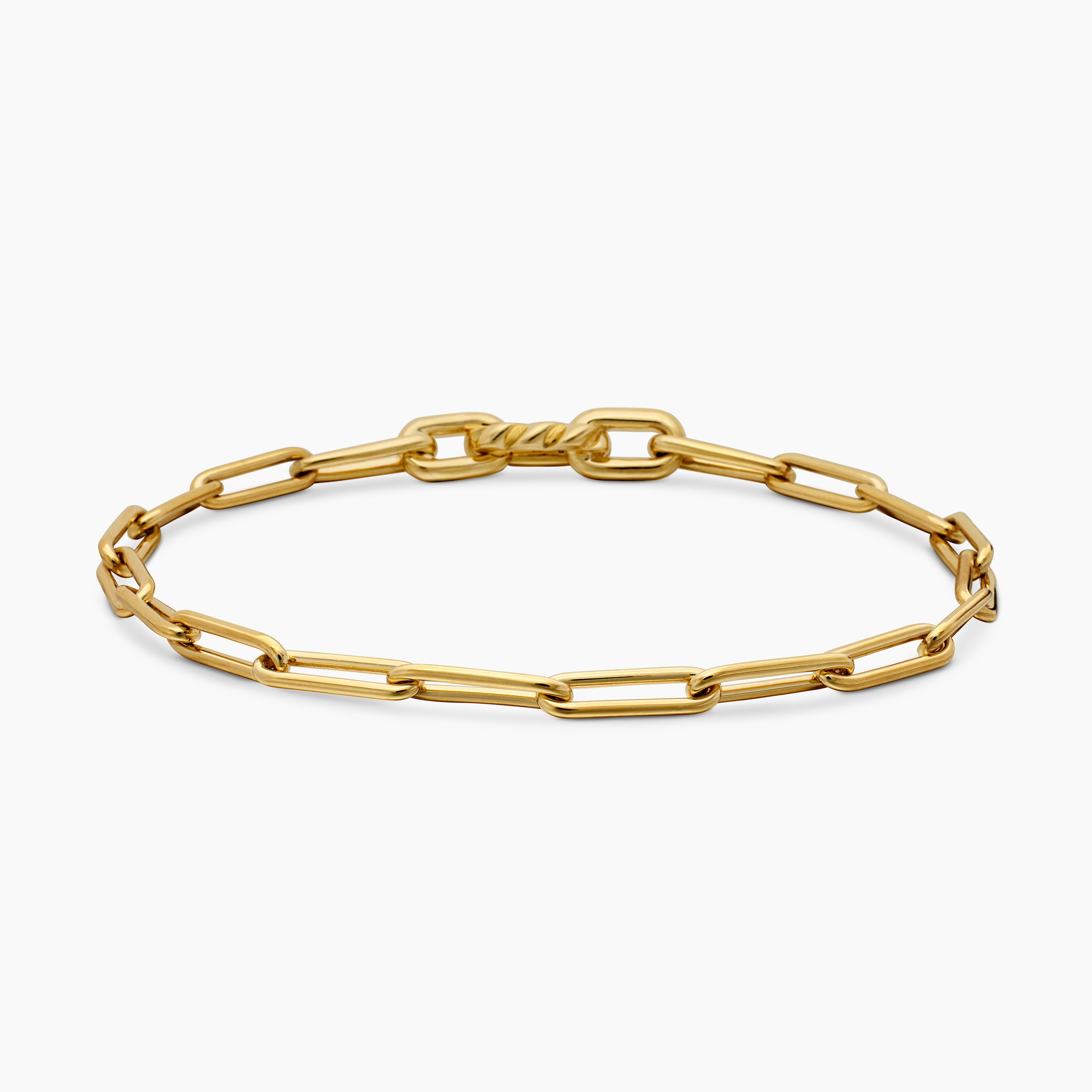 Mens DY Madison Link Bracelet in 18K Yellow Gold, 3.5mm