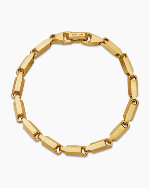 Mens Streamline Link Bracelet in 18K Yellow Gold, 6mm