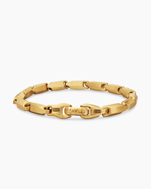 Mens Streamline Link Bracelet in 18K Yellow Gold, 6mm
