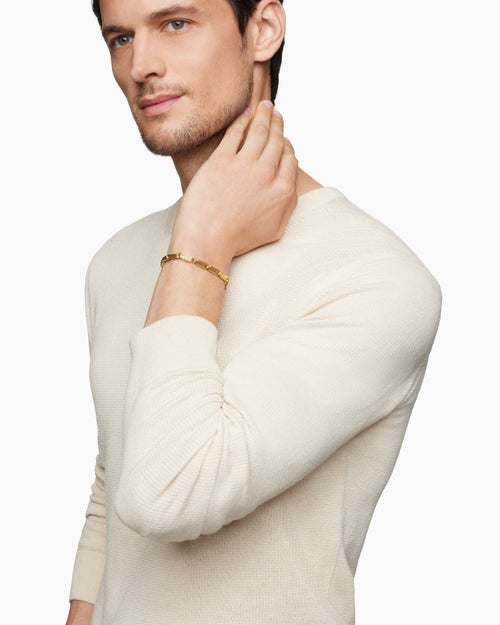 Mens Streamline Link Bracelet in 18K Yellow Gold, 6mm