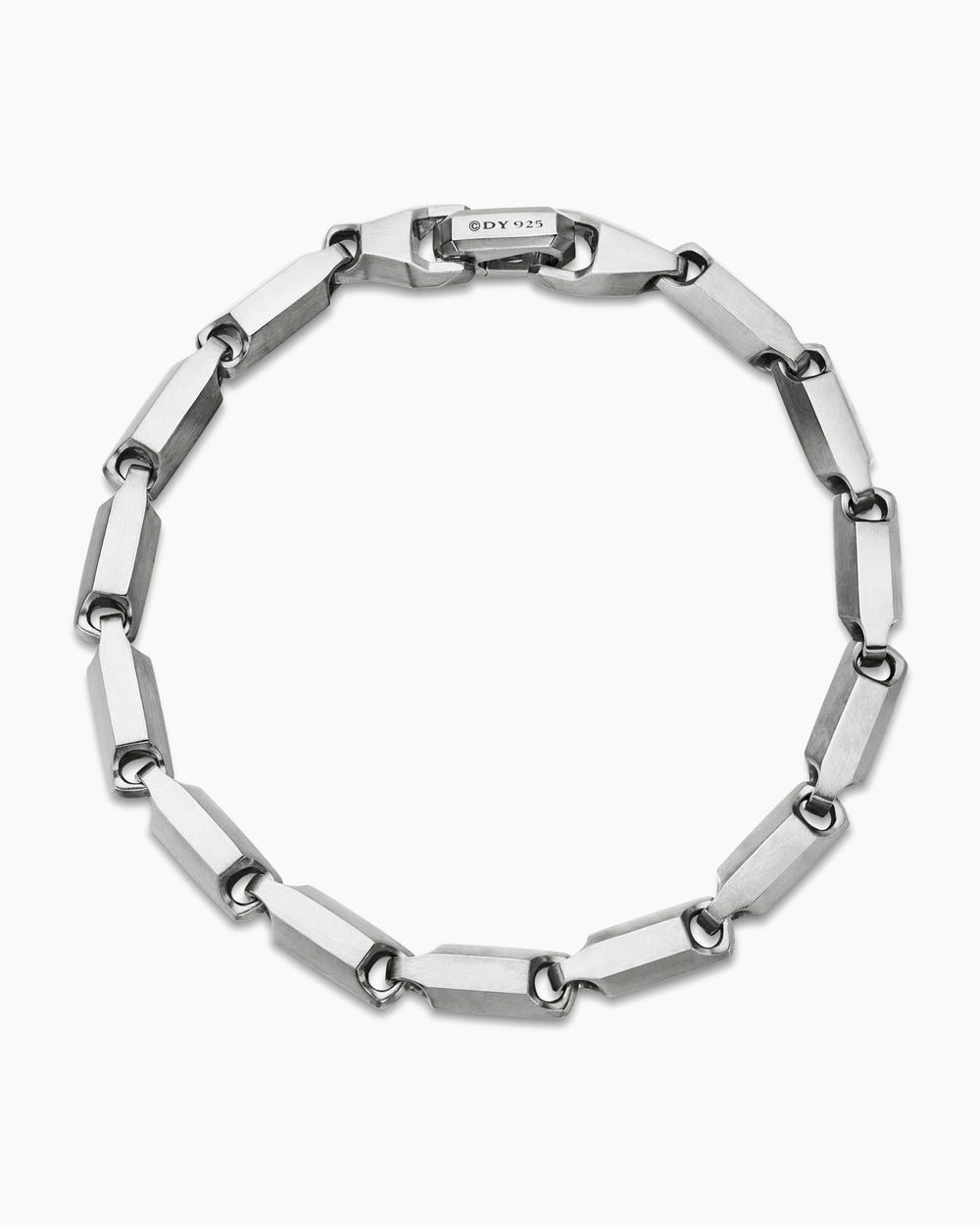 Mens Streamline Link Bracelet in Sterling Silver, 6mm