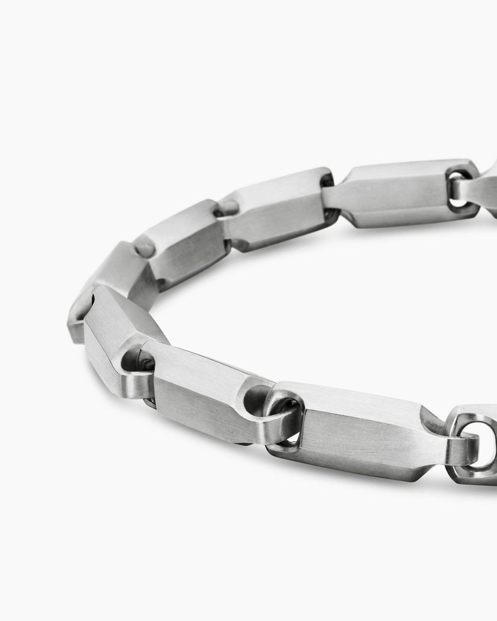 Mens Streamline Link Bracelet in Sterling Silver, 6mm