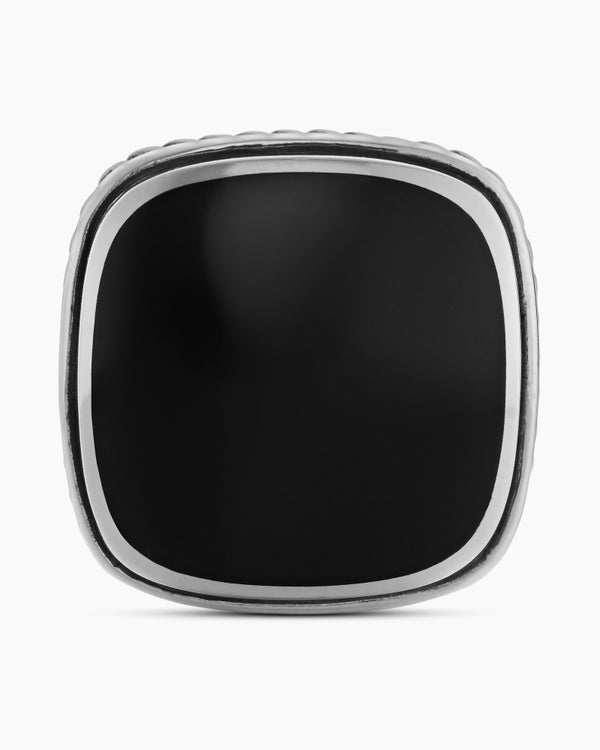 Streamline® Inlay Cufflinks in Sterling Silver with Black Onyx, 18mm