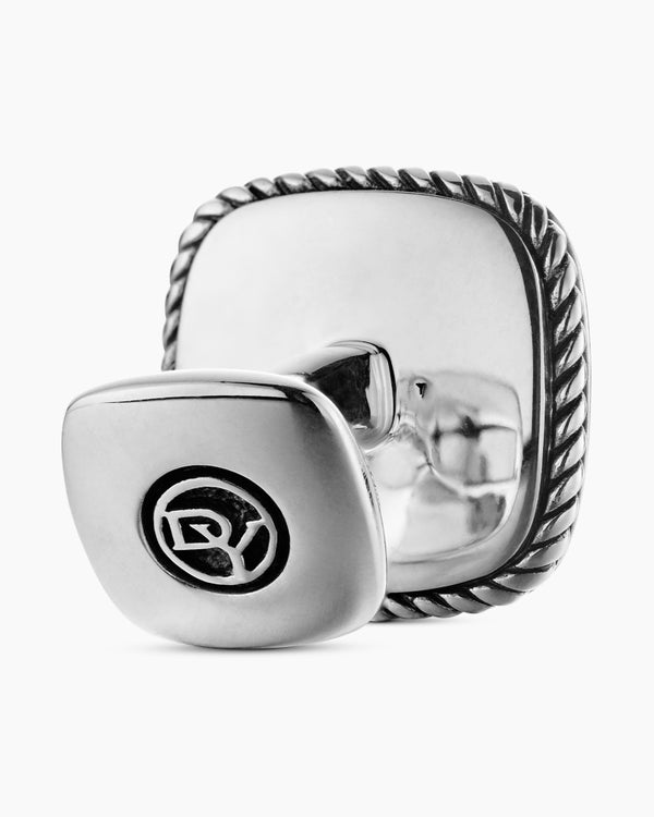 Streamline® Inlay Cufflinks in Sterling Silver with Black Onyx, 18mm