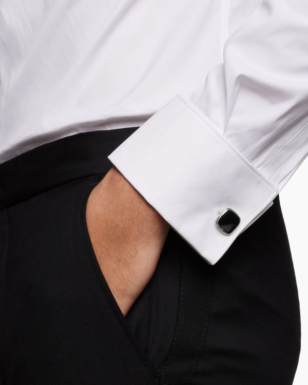 Streamline® Inlay Cufflinks in Sterling Silver with Black Onyx, 18mm