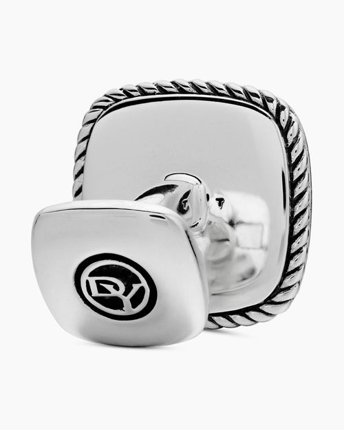 Mens Streamline® Inlay Cufflinks in Sterling Silver with Pietersite, 18mm