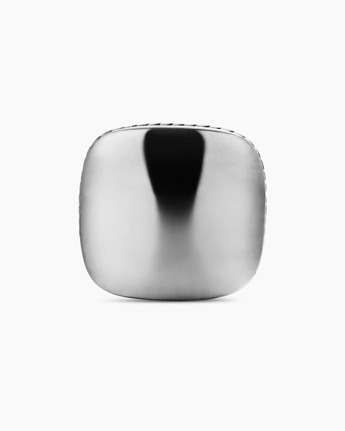 Mens Streamline® Cushion Cufflinks in Sterling Silver, 17mm