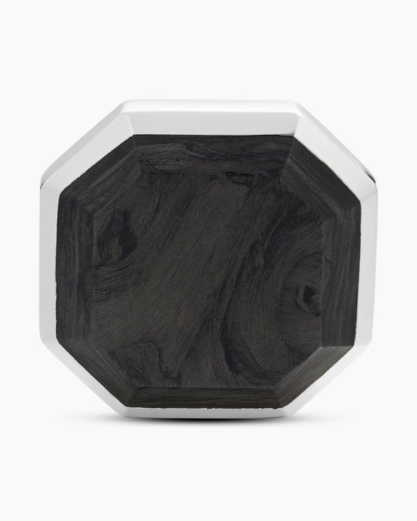 Streamline® Cufflinks in Sterling Silver with Forged Carbon, 15mm