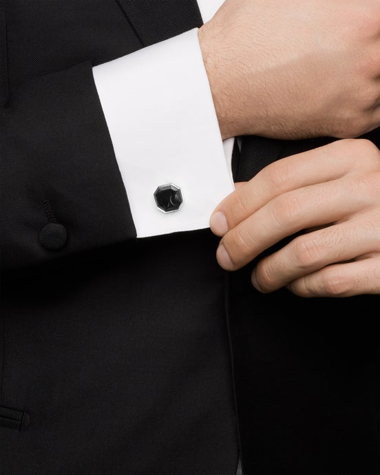 Streamline Cufflinks in Sterling Silver, 15mm