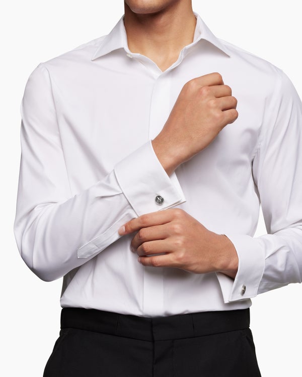 Boutons de manchette boussole Maritime® en argent sterling avec diamant noir central, 16 mm