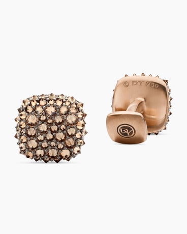 Streamline® Cufflinks in 18K Rose Gold with Reverse Set Cognac Diamonds, 17.3mm