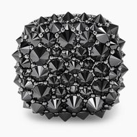 Streamline® Round Cufflinks in Sterling Silver with Pavé Black Diamonds