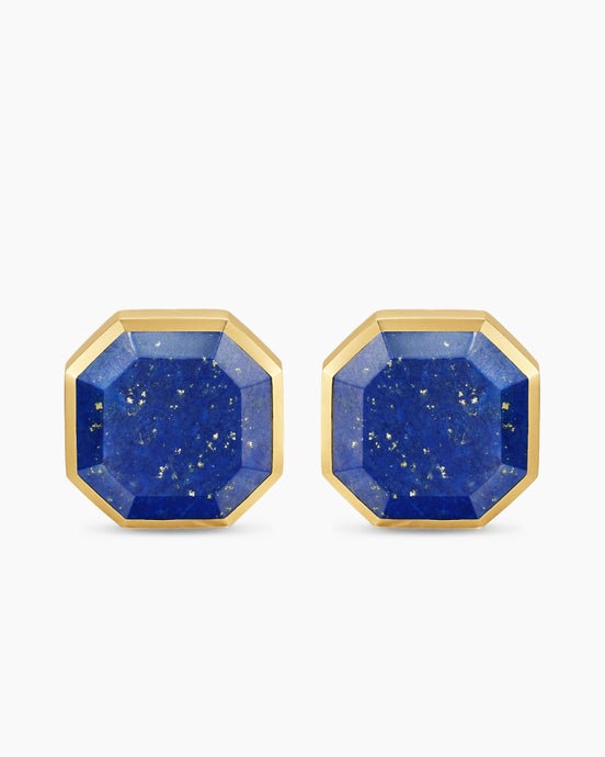 Streamline® Cufflinks in Sterling Silver with 14K Yellow Gold and Lapis, 15mm