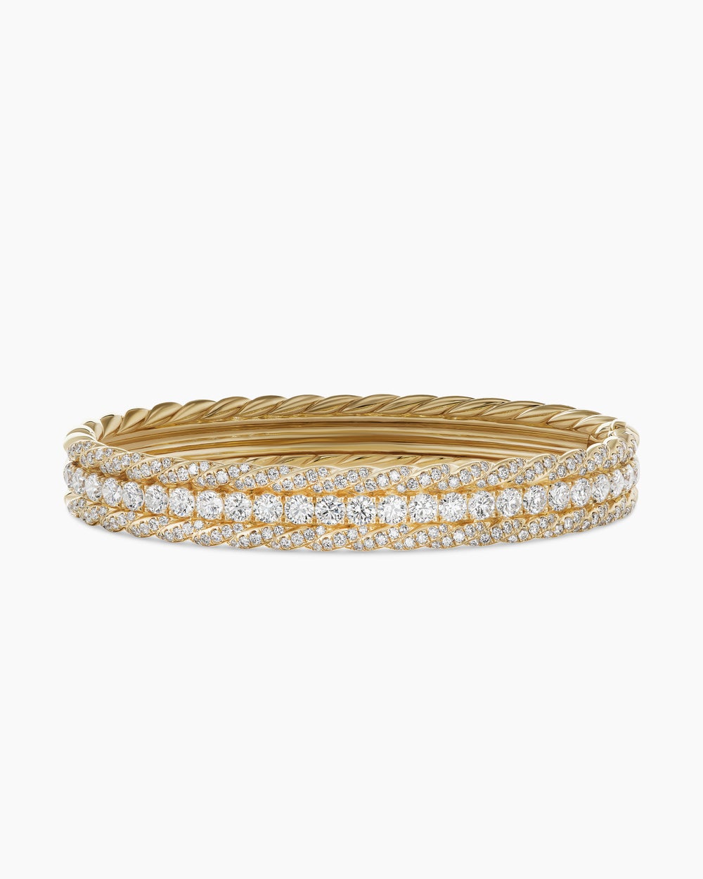 Womens Floating Diamonds Bracelet in Yellow Gold