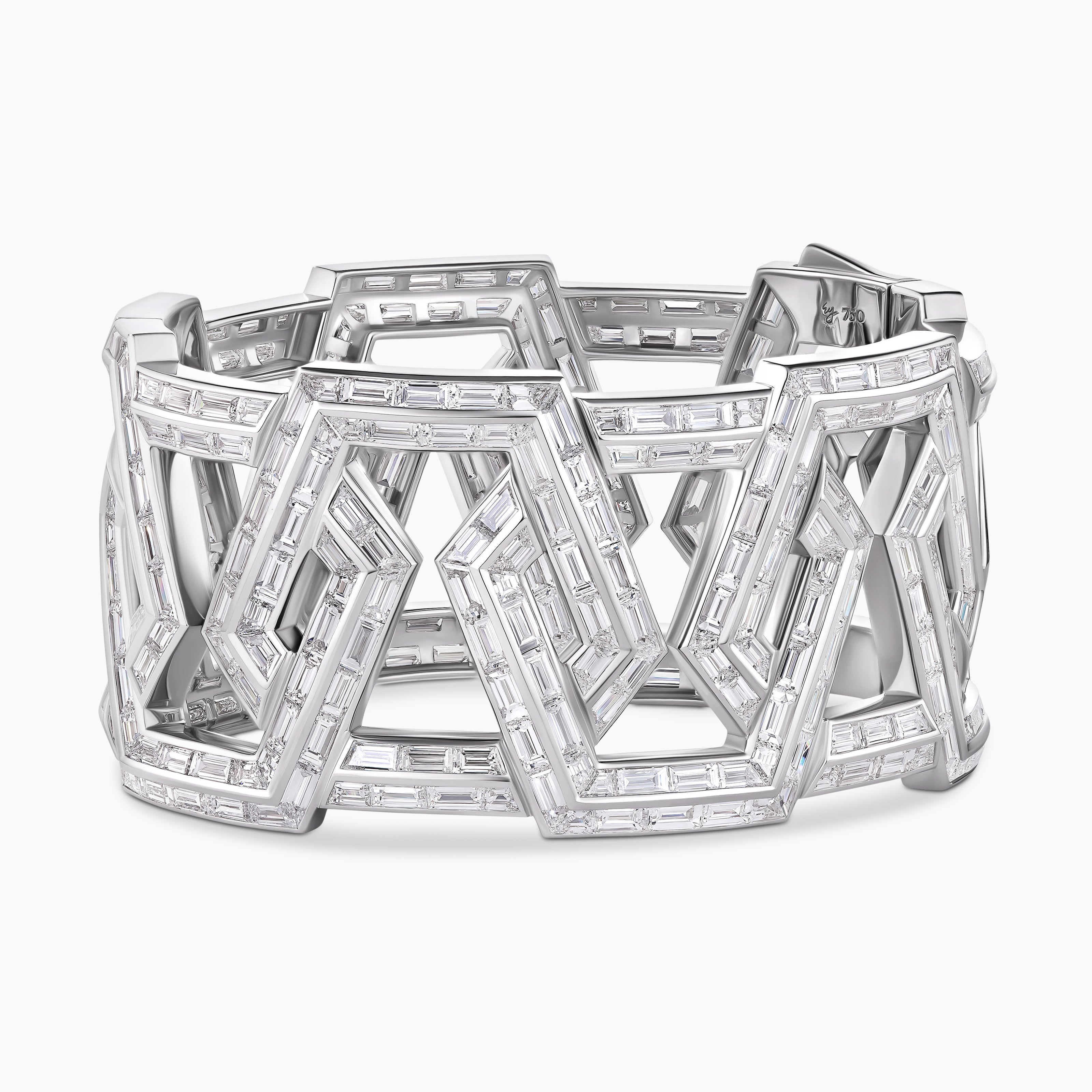 Womens Carlyle Statement Bracelet in White Gold with Diamonds