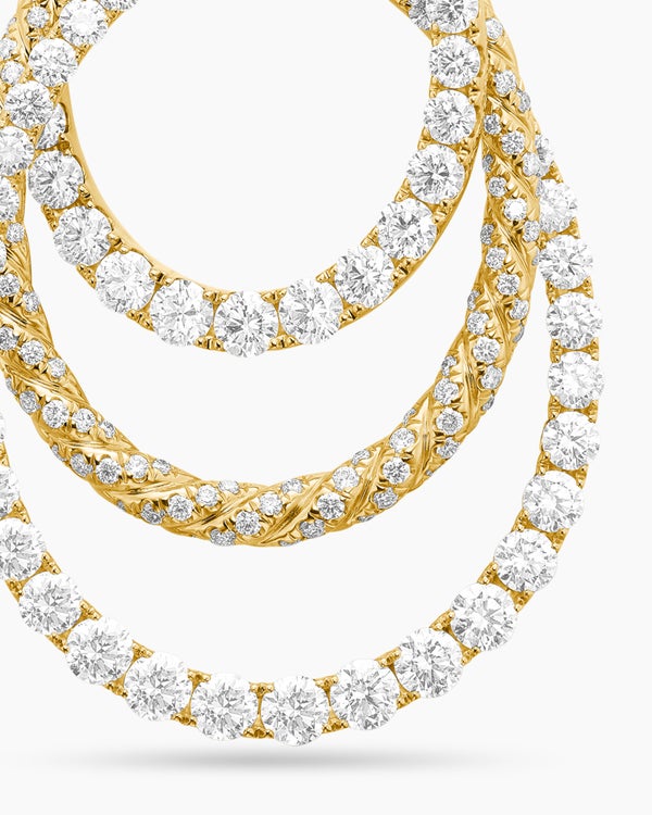 Floating Diamonds Drop Pendant in Yellow Gold