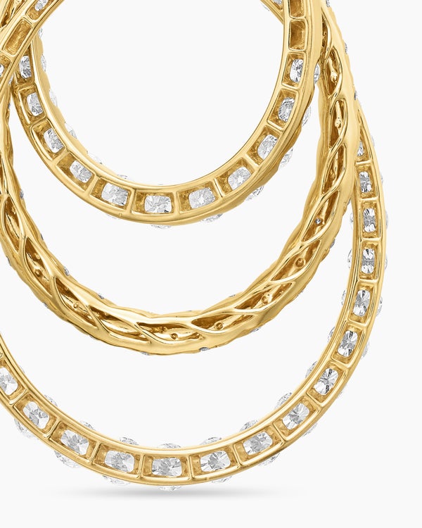 Floating Diamonds Drop Pendant in Yellow Gold