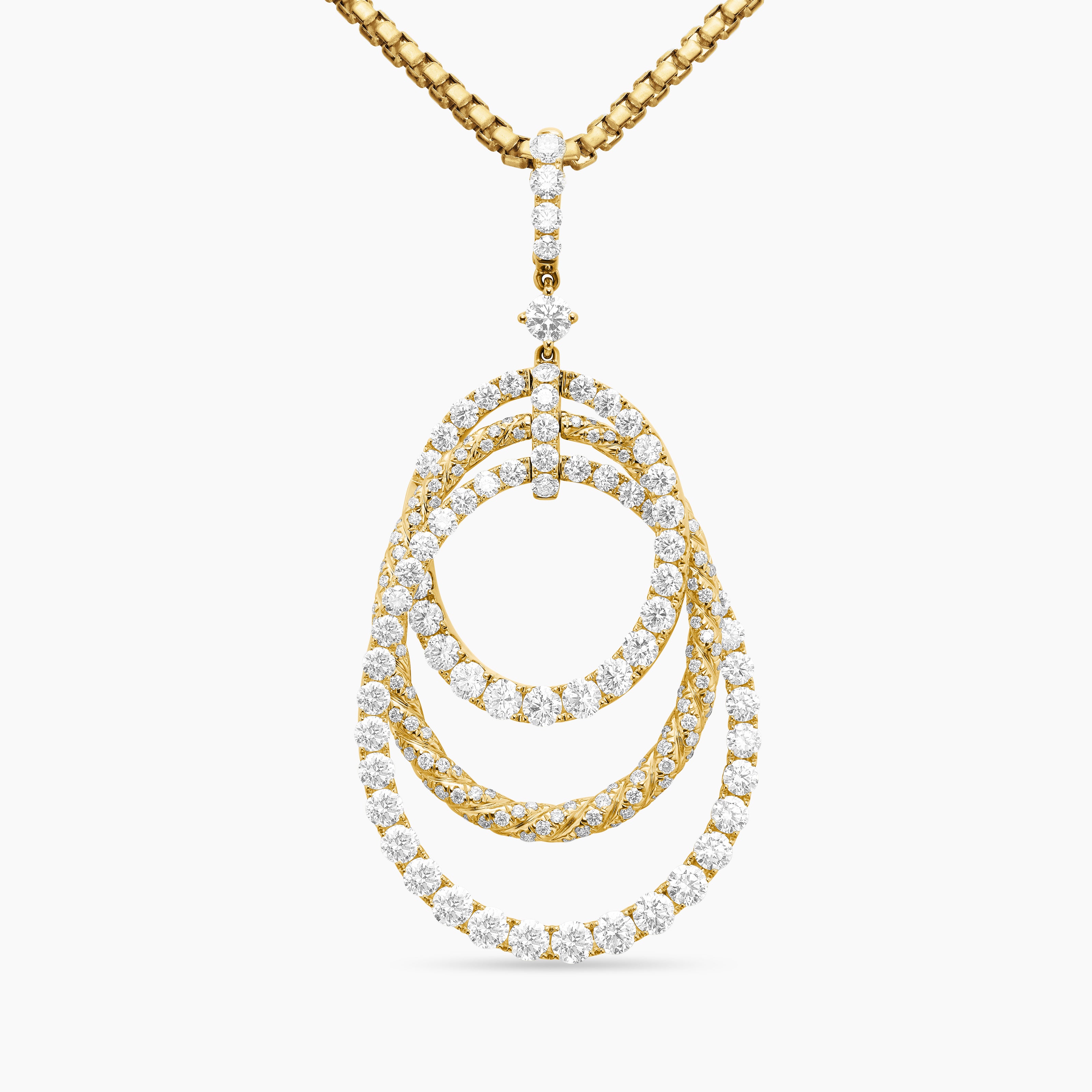 Pendentif goutte Floating Diamonds en or jaune femmes 