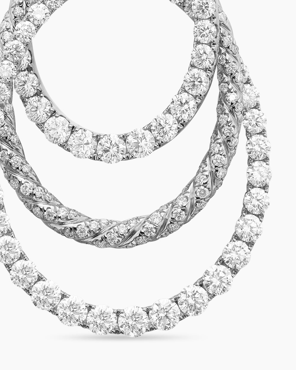 Womens Floating Diamonds Drop Pendant in White Gold