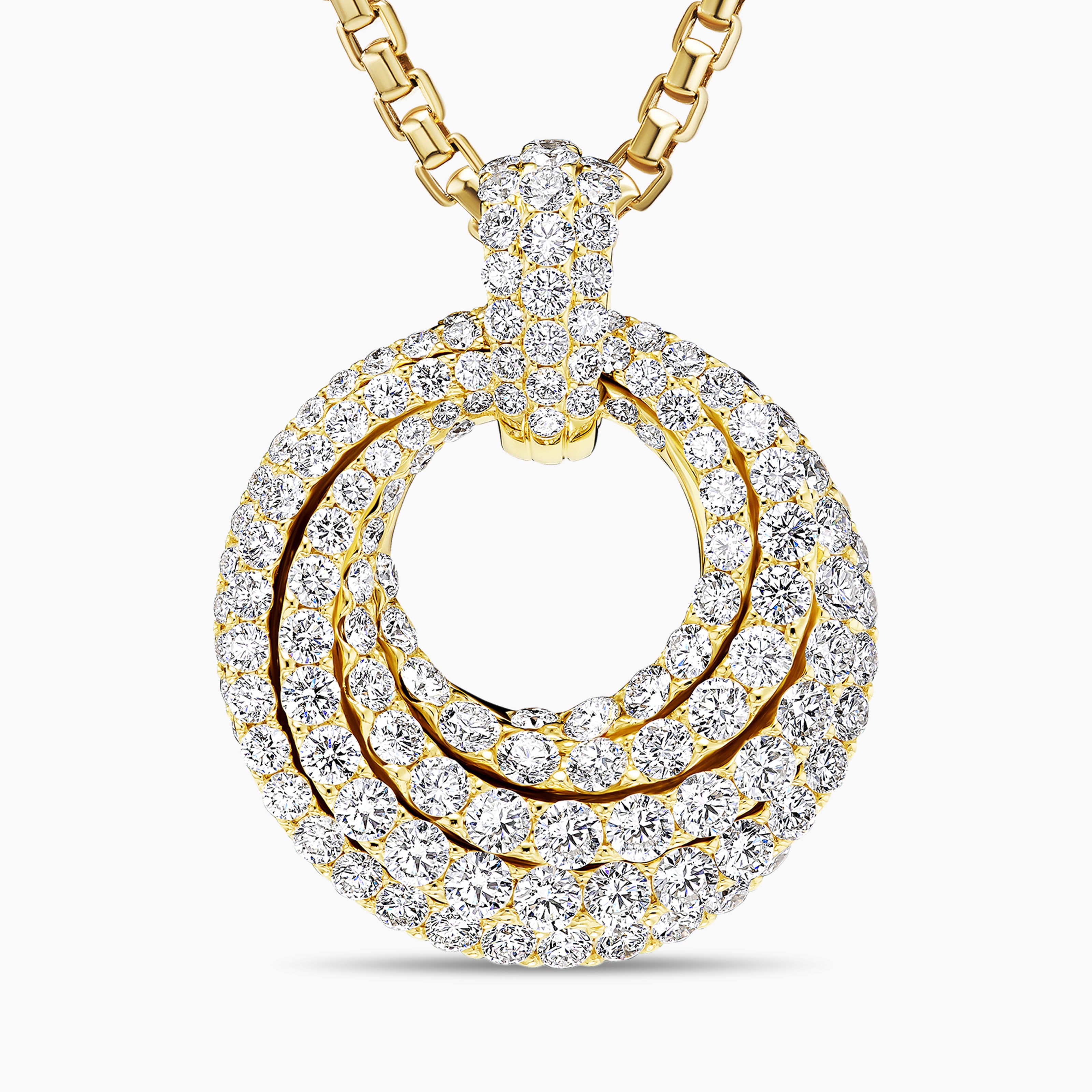 Pendentif Floating Diamonds en or jaune femme 