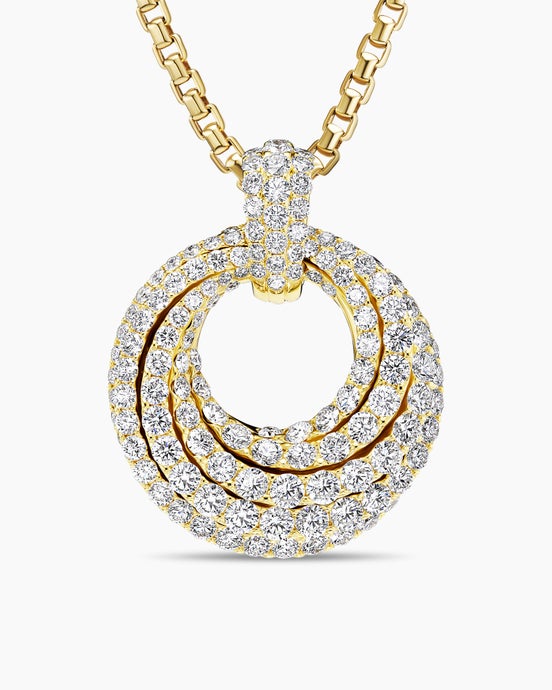 Floating Diamonds Pendant in Yellow Gold