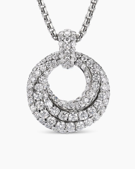 Floating Diamonds Pendant in White Gold