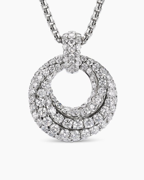 Womens Floating Diamonds Pendant in White Gold
