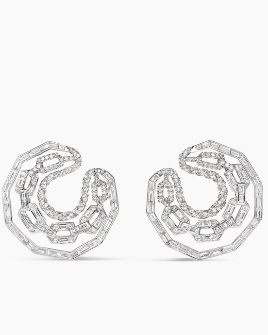 Créoles Stax en or blanc avec diamants