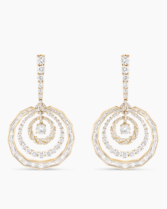 Stax Dangle Earrings in Yellow Gold with Diamonds