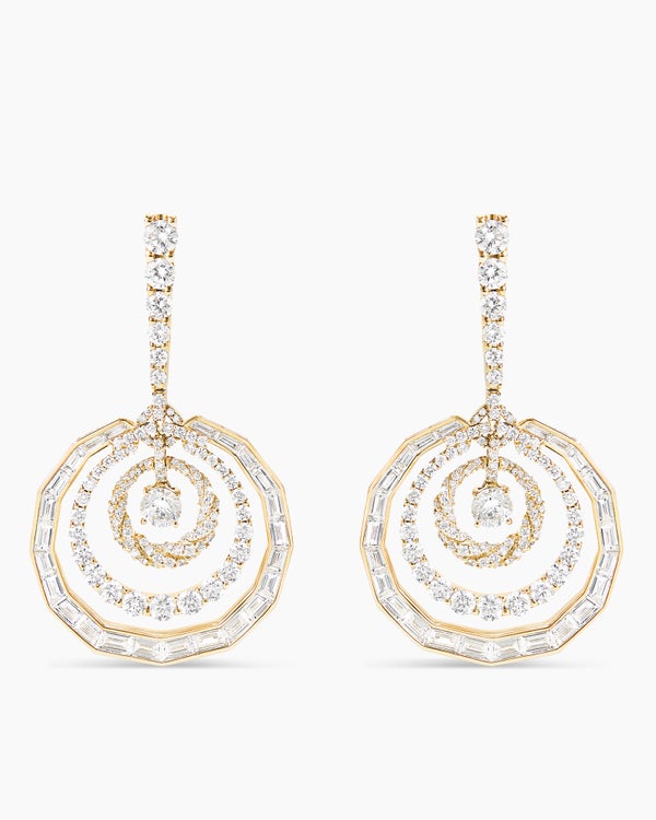 Stax Dangle Earrings in Yellow Gold with Diamonds