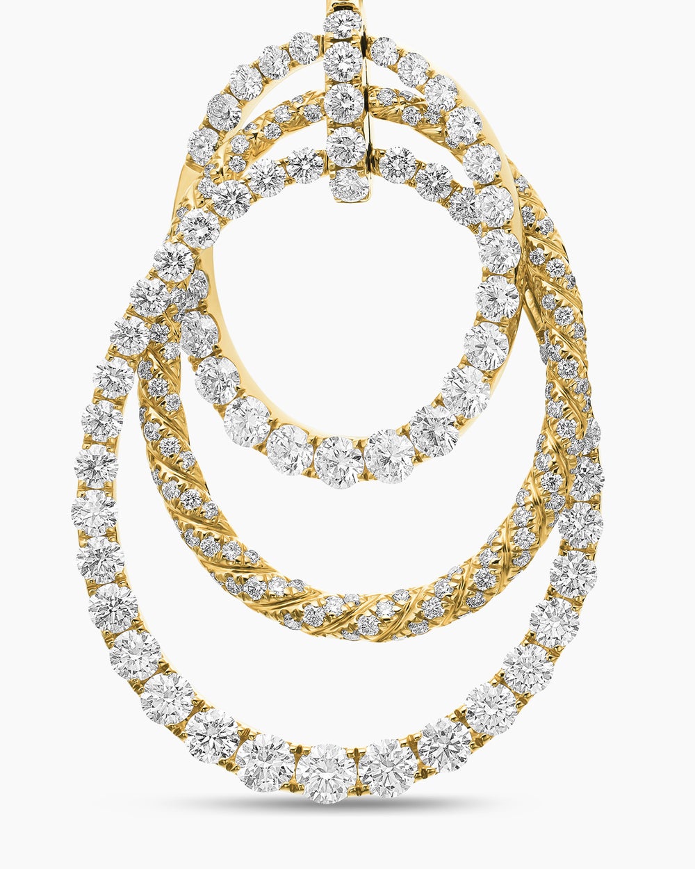 Boucles d’oreilles pendantes Floating Diamonds en or jaune femmes