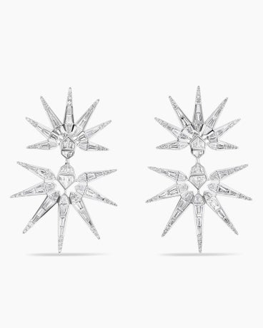 Liberty Illusion-Set Drop Earrings in White Gold
