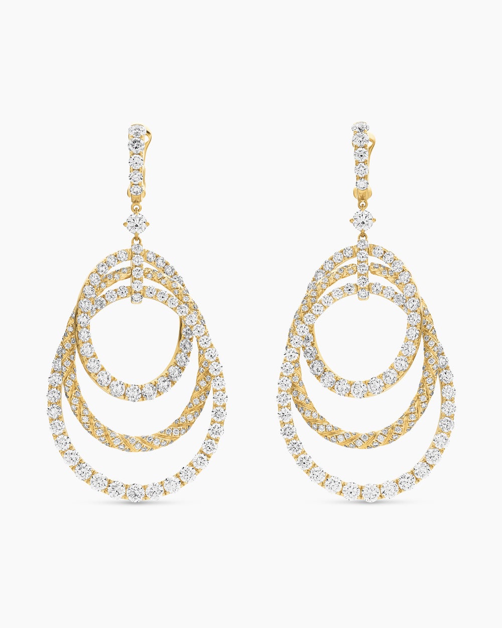 Boucles d’oreilles pendantes Floating Diamonds en or jaune femmes