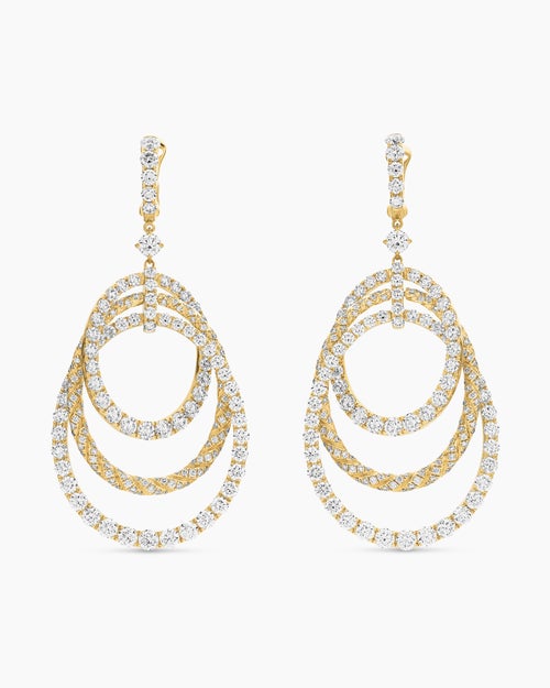 Boucles d’oreilles Floating Diamonds en or jaune femme