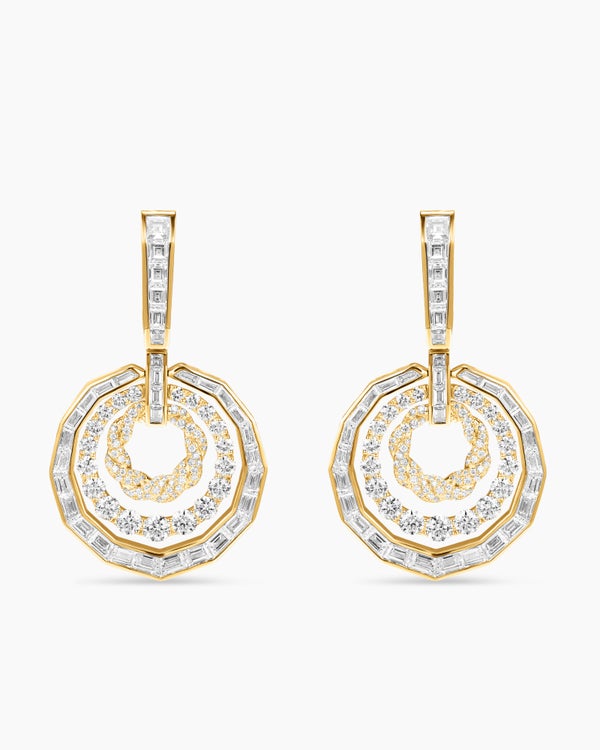 Stax Drop Earrings in Yellow Gold with Diamonds