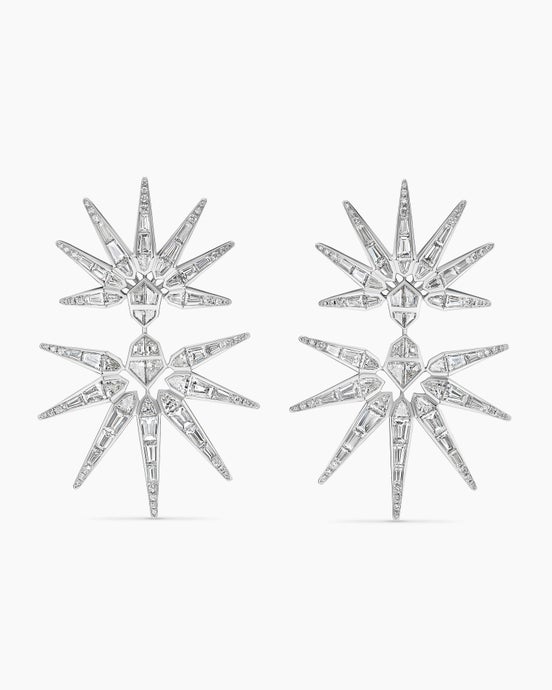 Liberty Drop Earrings in White Gold with Diamonds
