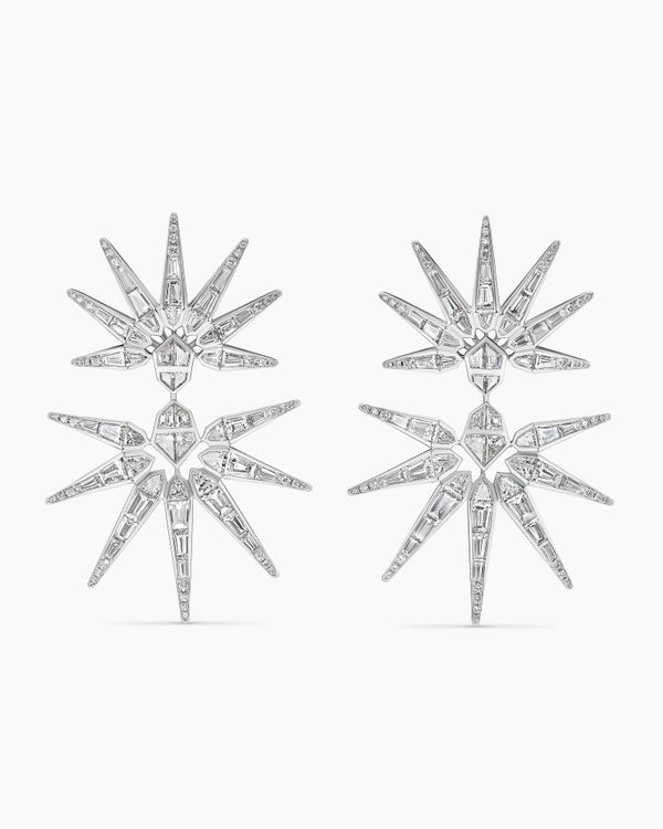 Liberty Drop Earrings in White Gold with Diamonds