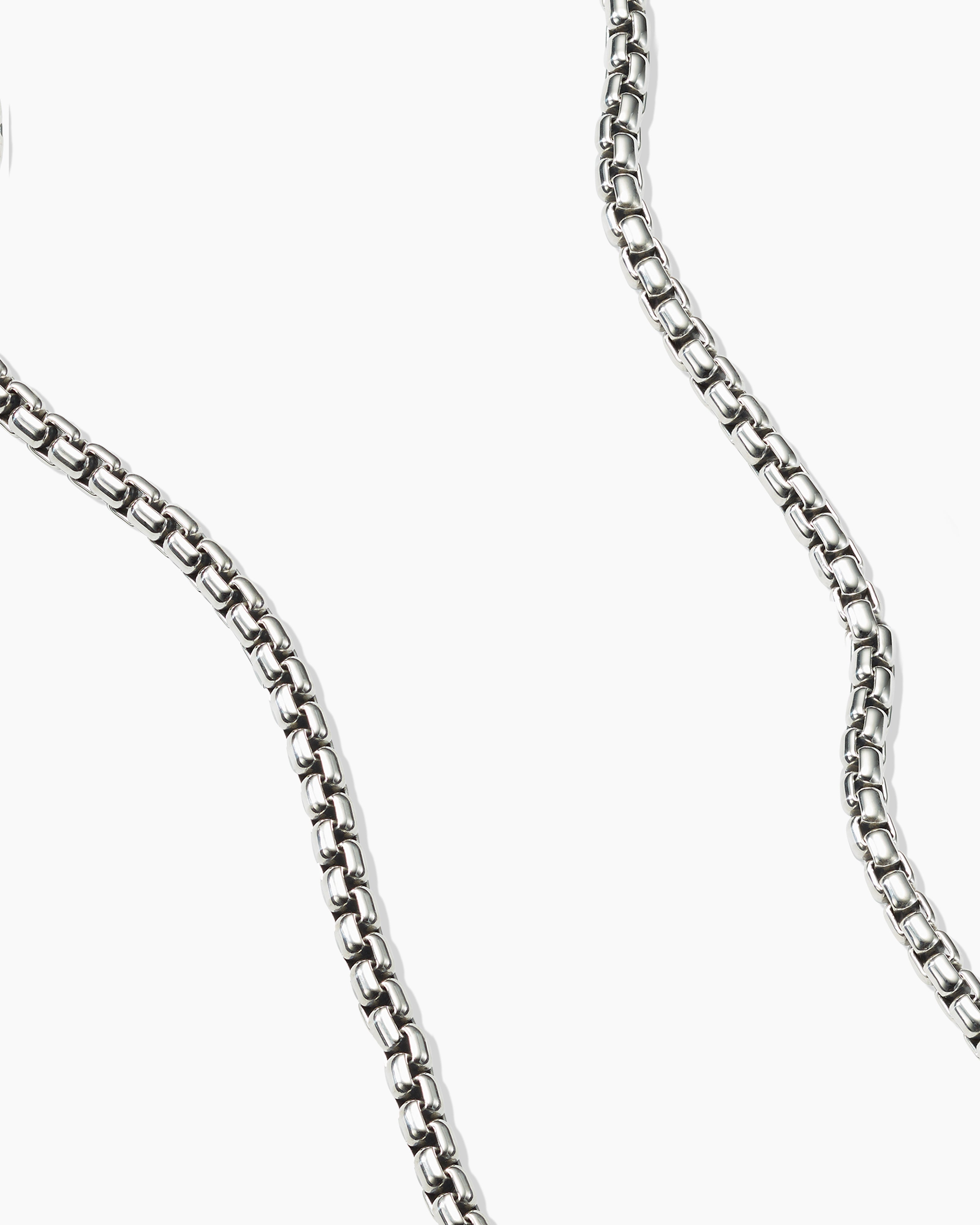 1.1mm 18K White Gold Box Chain Necklace 16-18in | GoldenMine.com