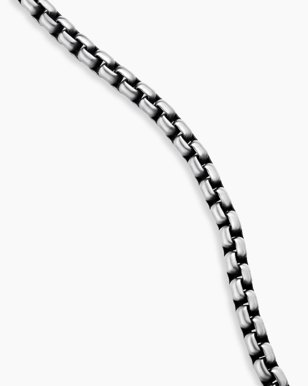 Womens Box Chain Necklace in Sterling Silver with 14K Yellow Gold Accent, 3.6mm
