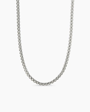Box Chain Necklace in Sterling Silver with 14K Yellow Gold Accent, 3.6mm